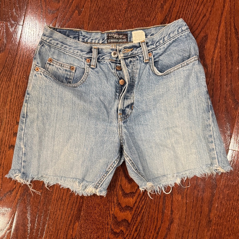 Vintage Gap Light Blue Frayed Jean Shorts